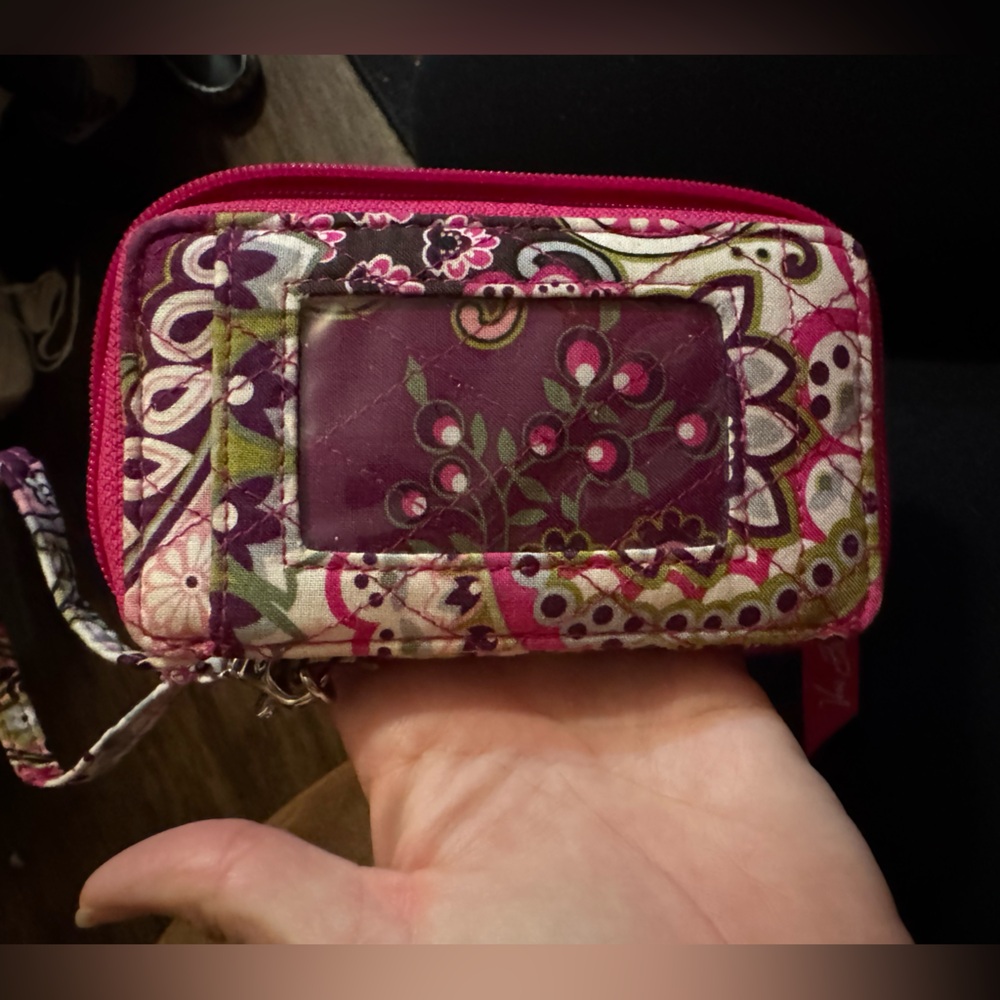 Vera Bradley Pink and Purple Floral Wristlet